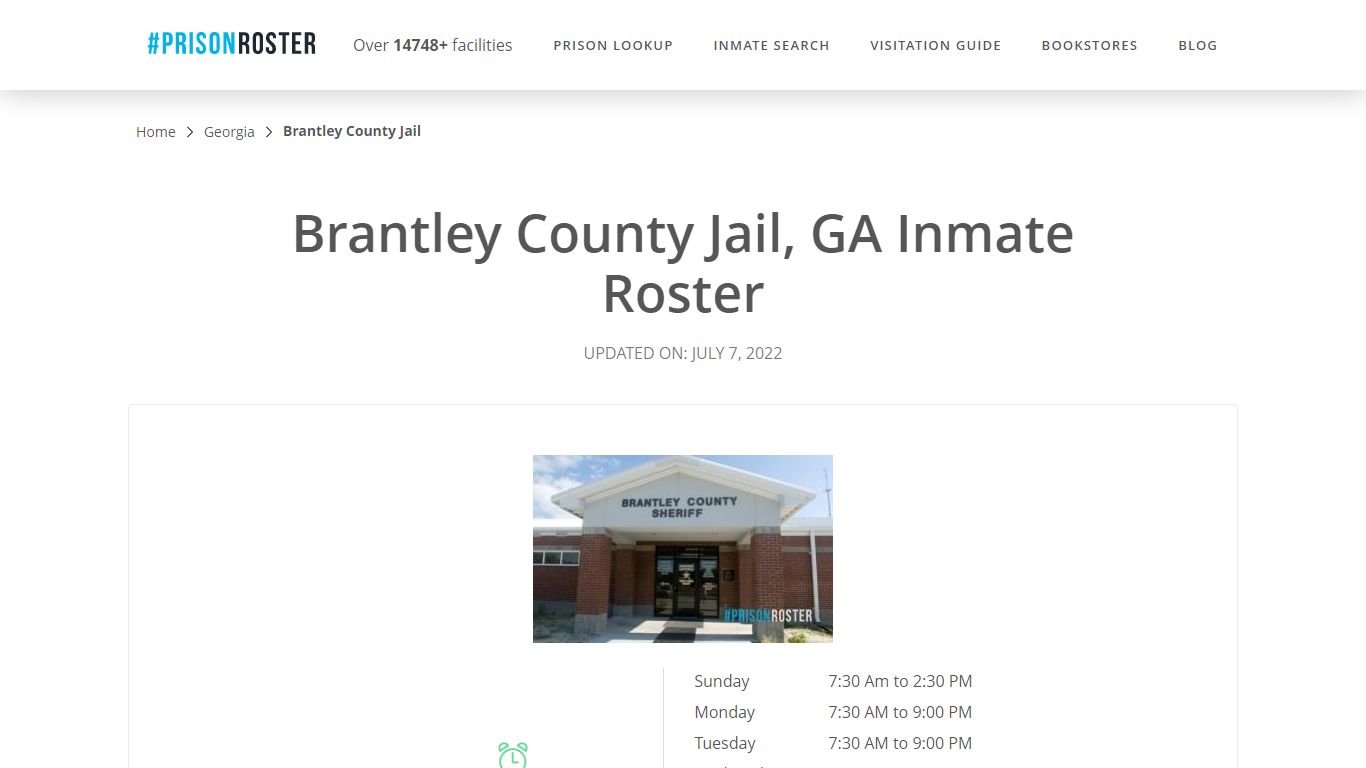 Brantley County Jail, GA Inmate Roster